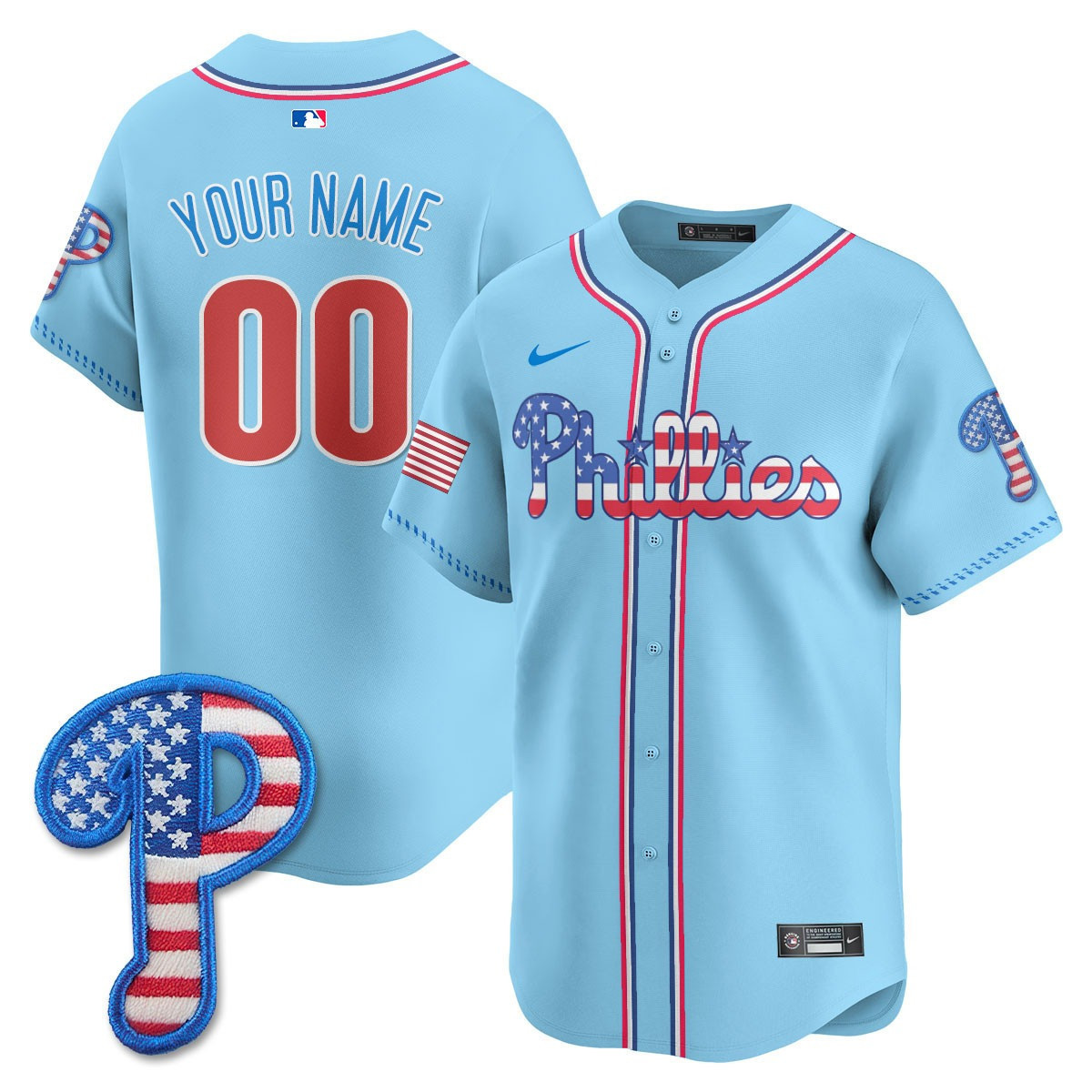 Philadelphia Phillies 2025 Fourth of July Vapor Premier Limited Custom Jersey - All Stitched - Image 2