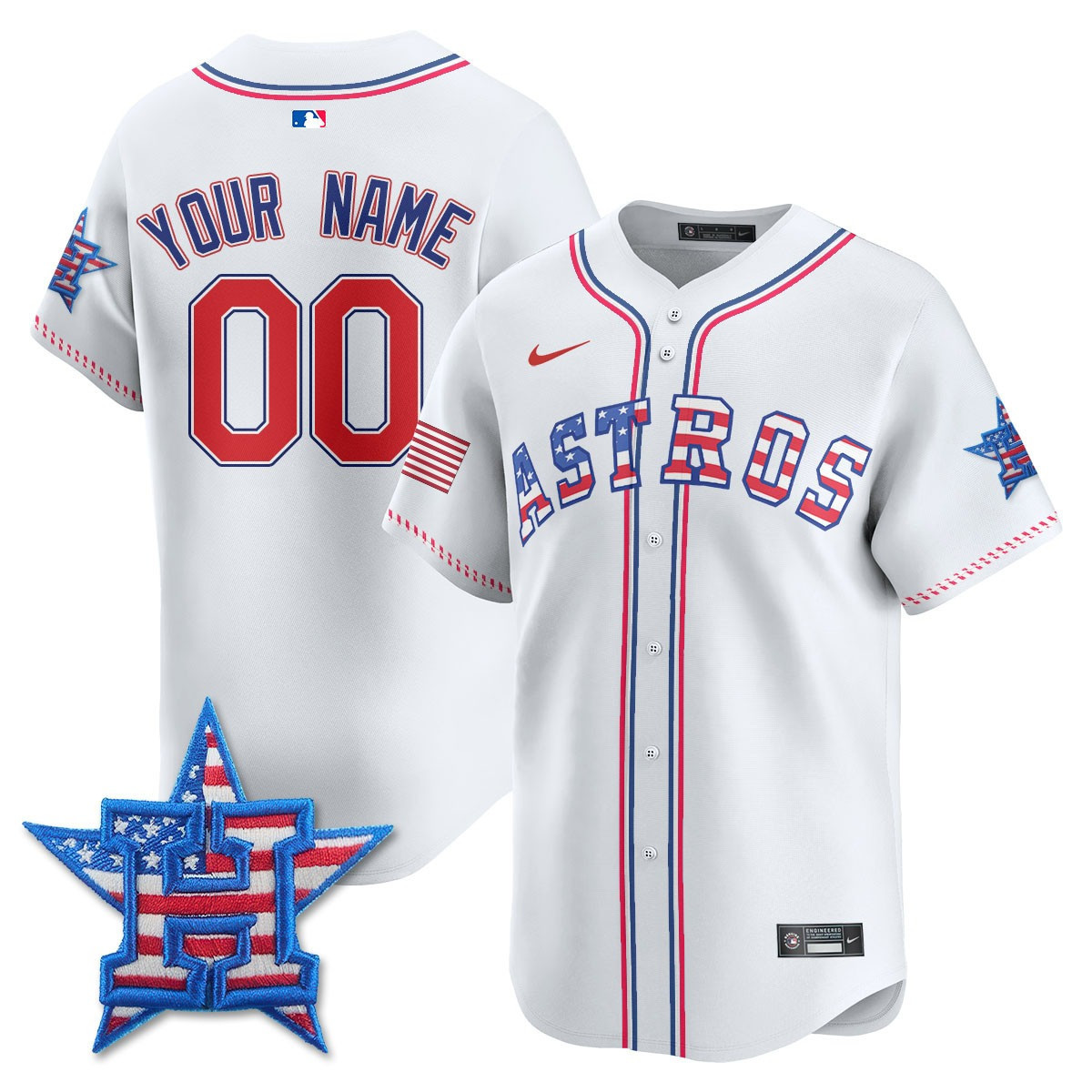Houston Astros 2025 Fourth of July Vapor Premier Limited Custom Jersey - All Stitched - Image 4