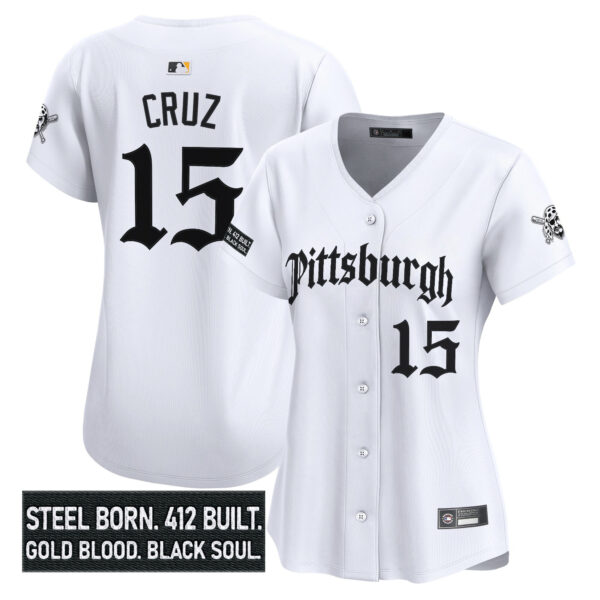 Women's Pittsburgh Pirates 'Gothic Steel City Edition' Vapor Premier Limited Jersey - All Stitched - Image 14