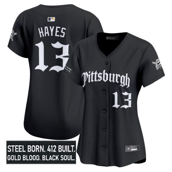 Women's Pittsburgh Pirates 'Gothic Steel City Edition' Vapor Premier Limited Jersey - All Stitched - Image 7