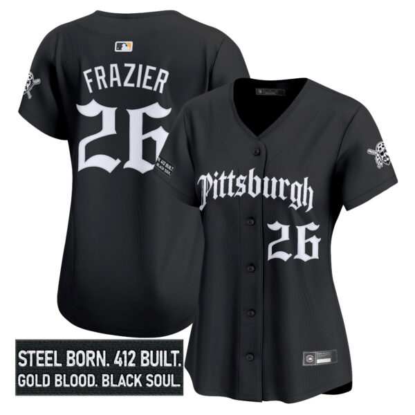 Women's Pittsburgh Pirates 'Gothic Steel City Edition' Vapor Premier Limited Jersey - All Stitched - Image 8
