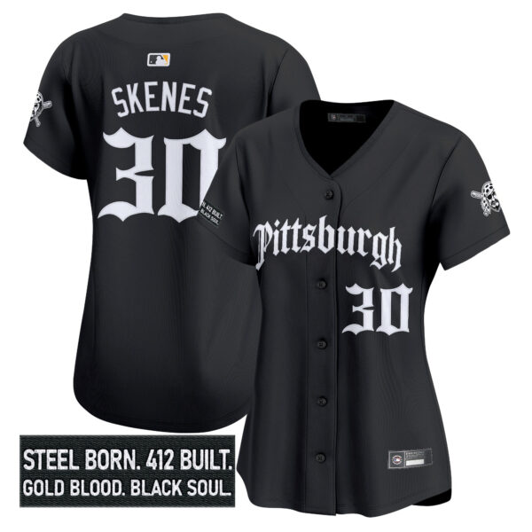Women's Pittsburgh Pirates 'Gothic Steel City Edition' Vapor Premier Limited Jersey - All Stitched
