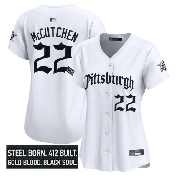 Women's Pittsburgh Pirates 'Gothic Steel City Edition' Vapor Premier Limited Jersey - All Stitched - Image 13