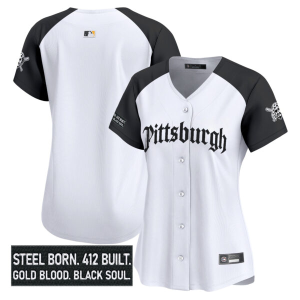 Women's Pittsburgh Pirates 'Gothic Steel City Edition' Vapor Premier Limited Jersey - All Stitched - Image 30
