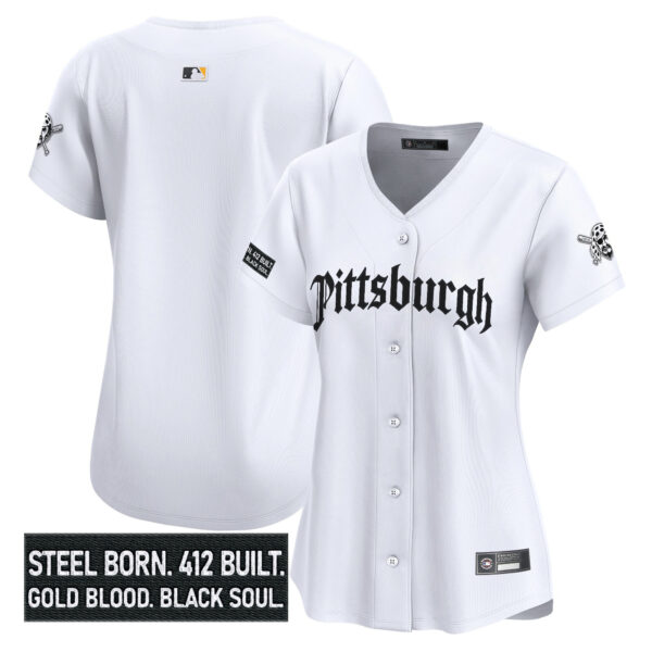 Women's Pittsburgh Pirates 'Gothic Steel City Edition' Vapor Premier Limited Jersey - All Stitched - Image 20