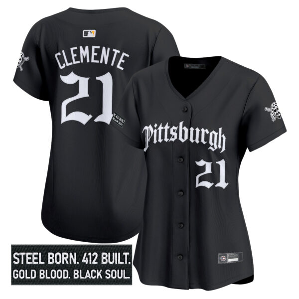 Women's Pittsburgh Pirates 'Gothic Steel City Edition' Vapor Premier Limited Jersey - All Stitched - Image 6