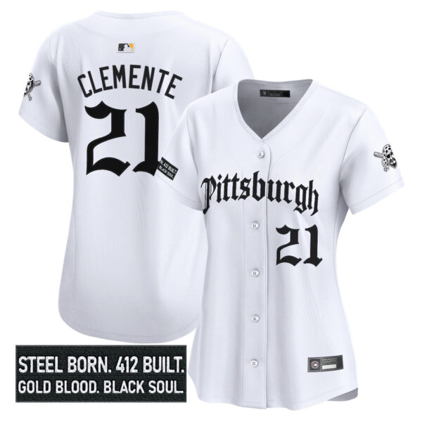 Women's Pittsburgh Pirates 'Gothic Steel City Edition' Vapor Premier Limited Jersey - All Stitched - Image 16
