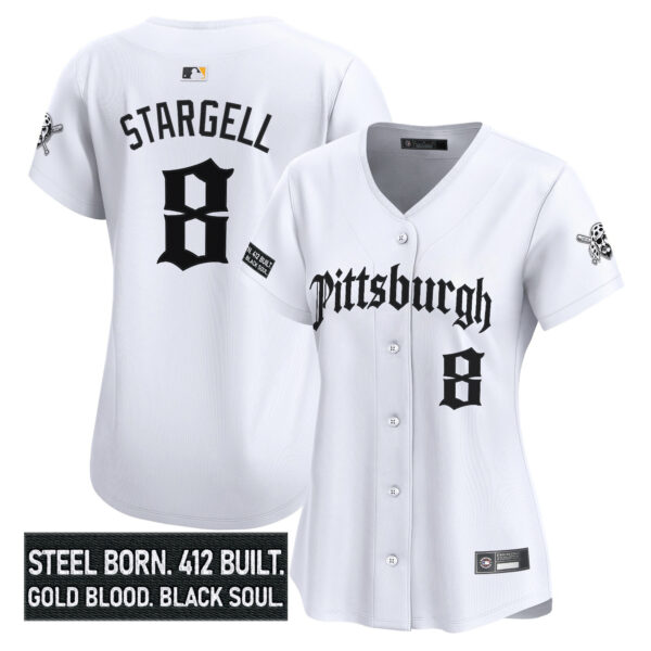 Women's Pittsburgh Pirates 'Gothic Steel City Edition' Vapor Premier Limited Jersey - All Stitched - Image 19