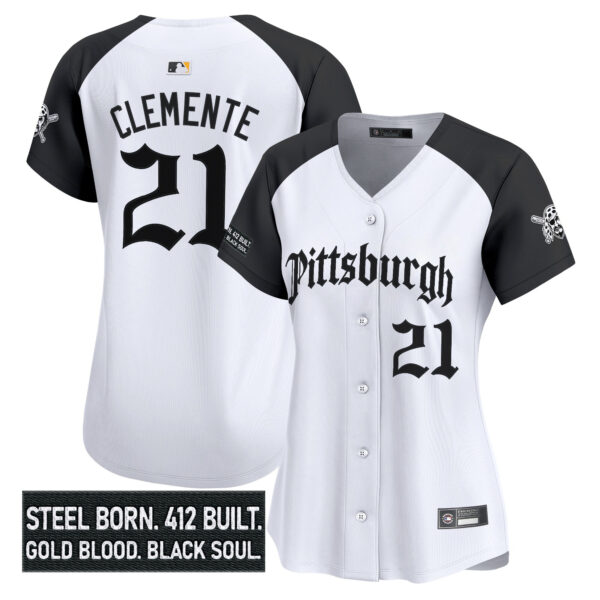 Women's Pittsburgh Pirates 'Gothic Steel City Edition' Vapor Premier Limited Jersey - All Stitched - Image 26