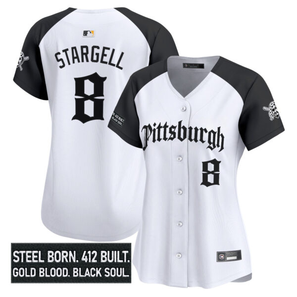 Women's Pittsburgh Pirates 'Gothic Steel City Edition' Vapor Premier Limited Jersey - All Stitched - Image 29