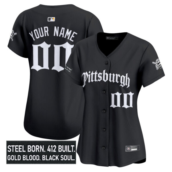 Pittsburgh Pirates 'Gothic Steel City Edition' Vapor Premier Limited Custom Jersey - All Stitched - Image 4