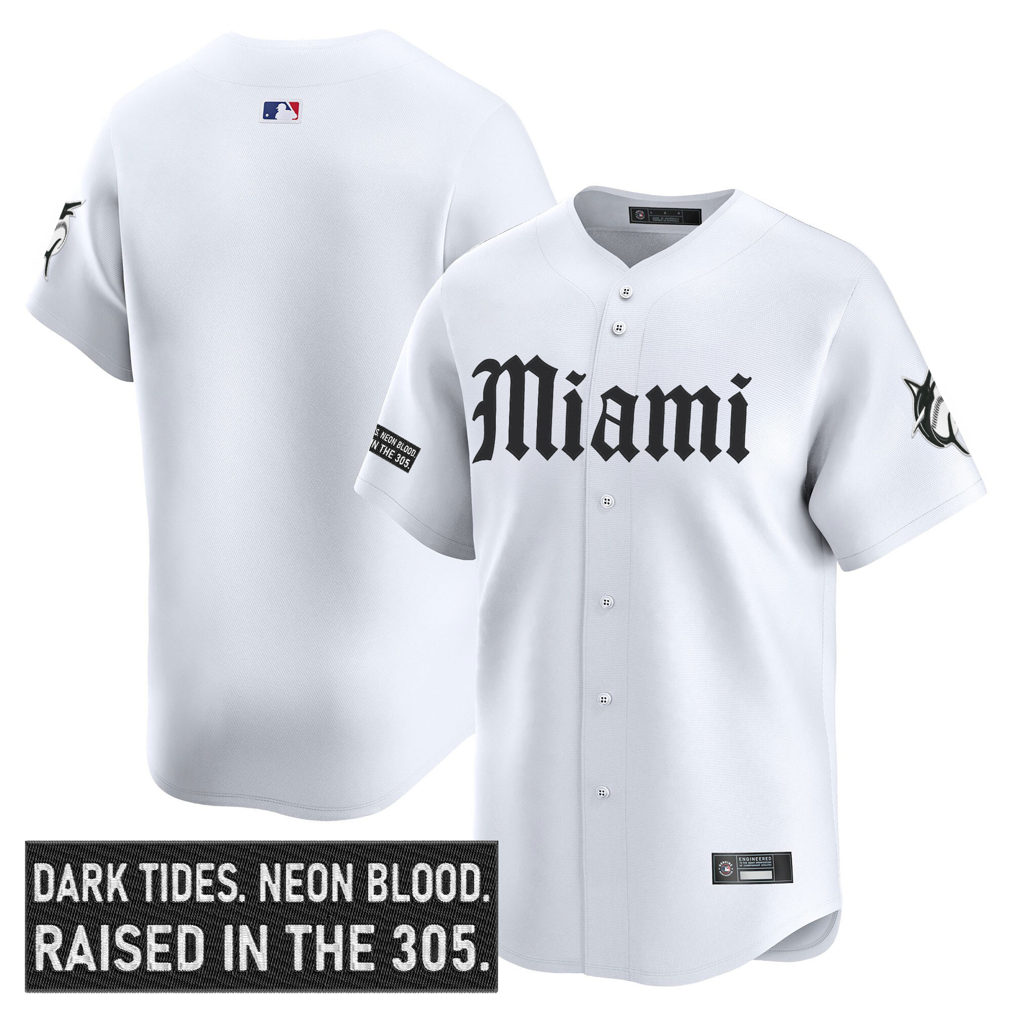 Men's Miami Marlins 'Gothic Vice Edition' Vapor Premier Limited Jersey - All Stitched - Image 16