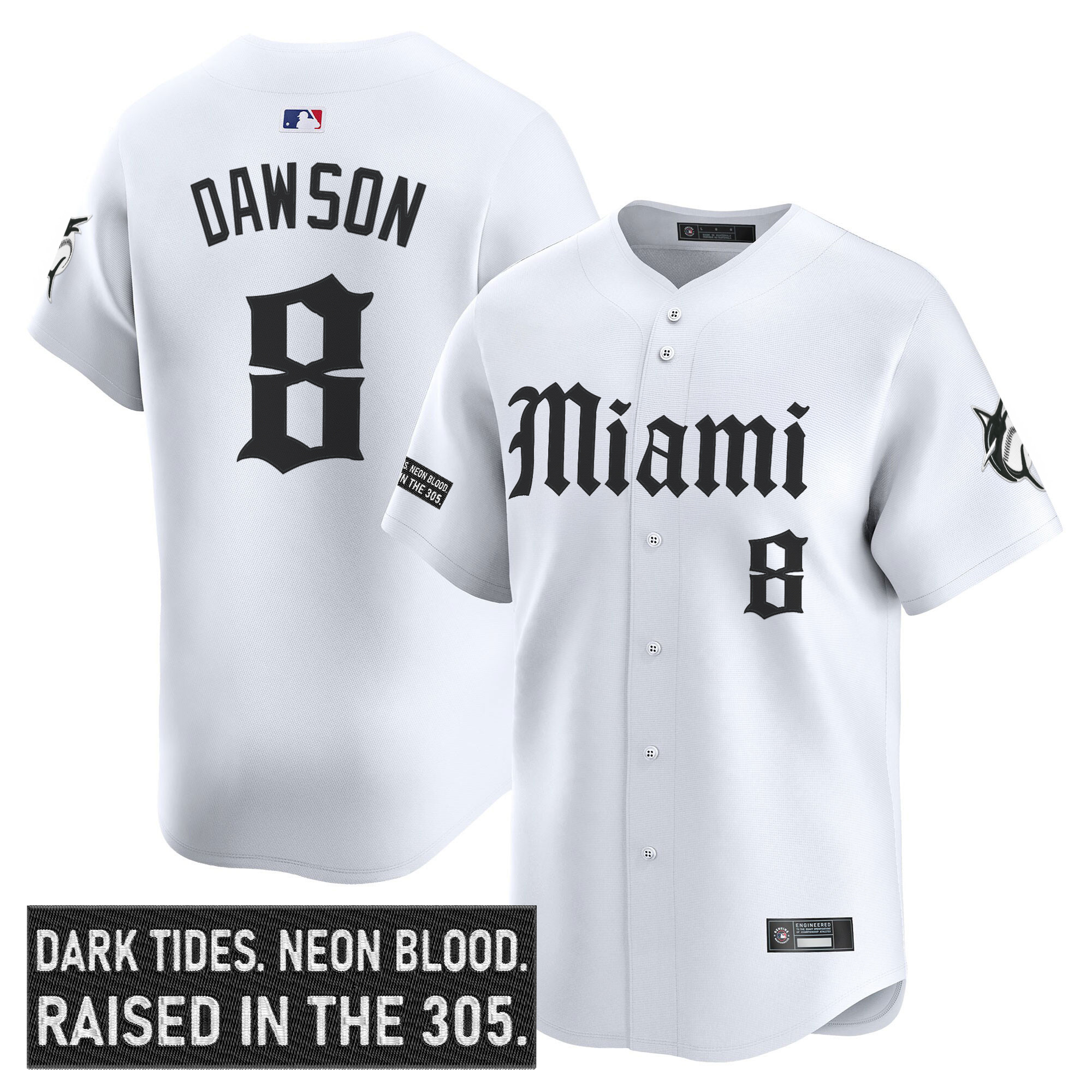 Men's Miami Marlins 'Gothic Vice Edition' Vapor Premier Limited Jersey - All Stitched - Image 15