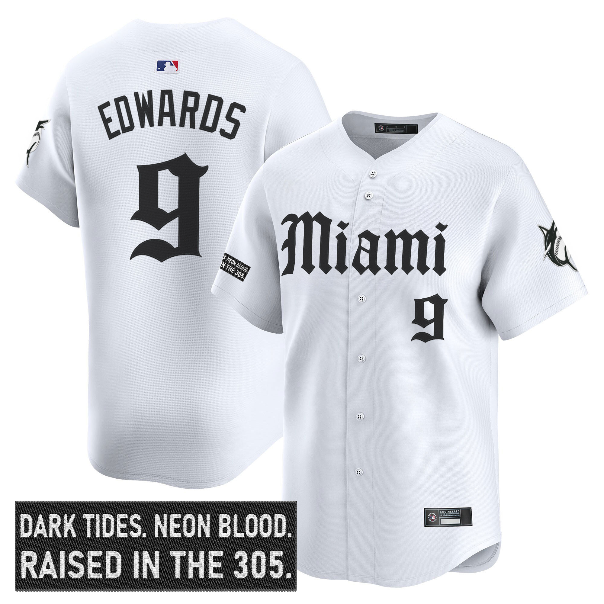 Men's Miami Marlins 'Gothic Vice Edition' Vapor Premier Limited Jersey - All Stitched - Image 11