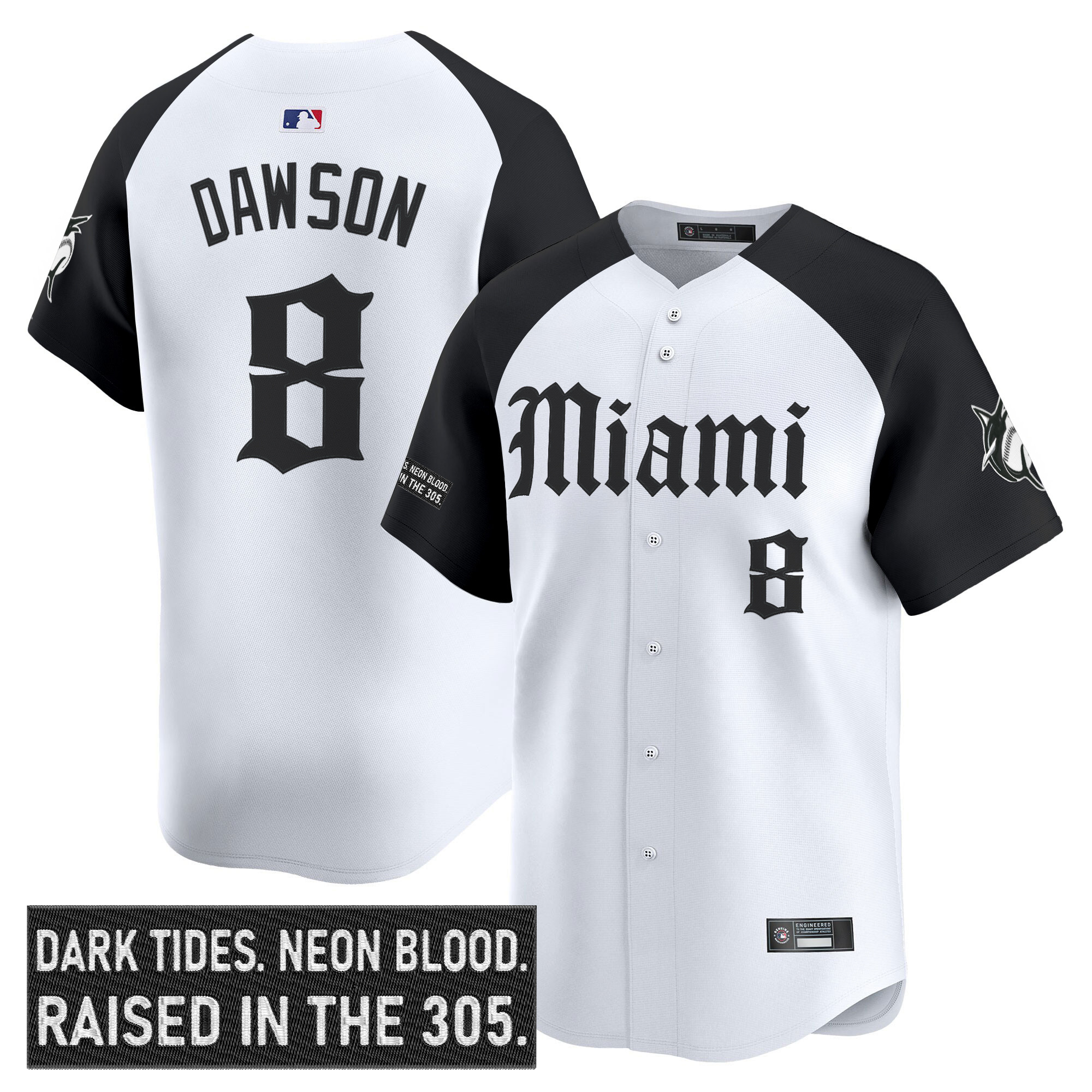 Men's Miami Marlins 'Gothic Vice Edition' Vapor Premier Limited Jersey - All Stitched - Image 23