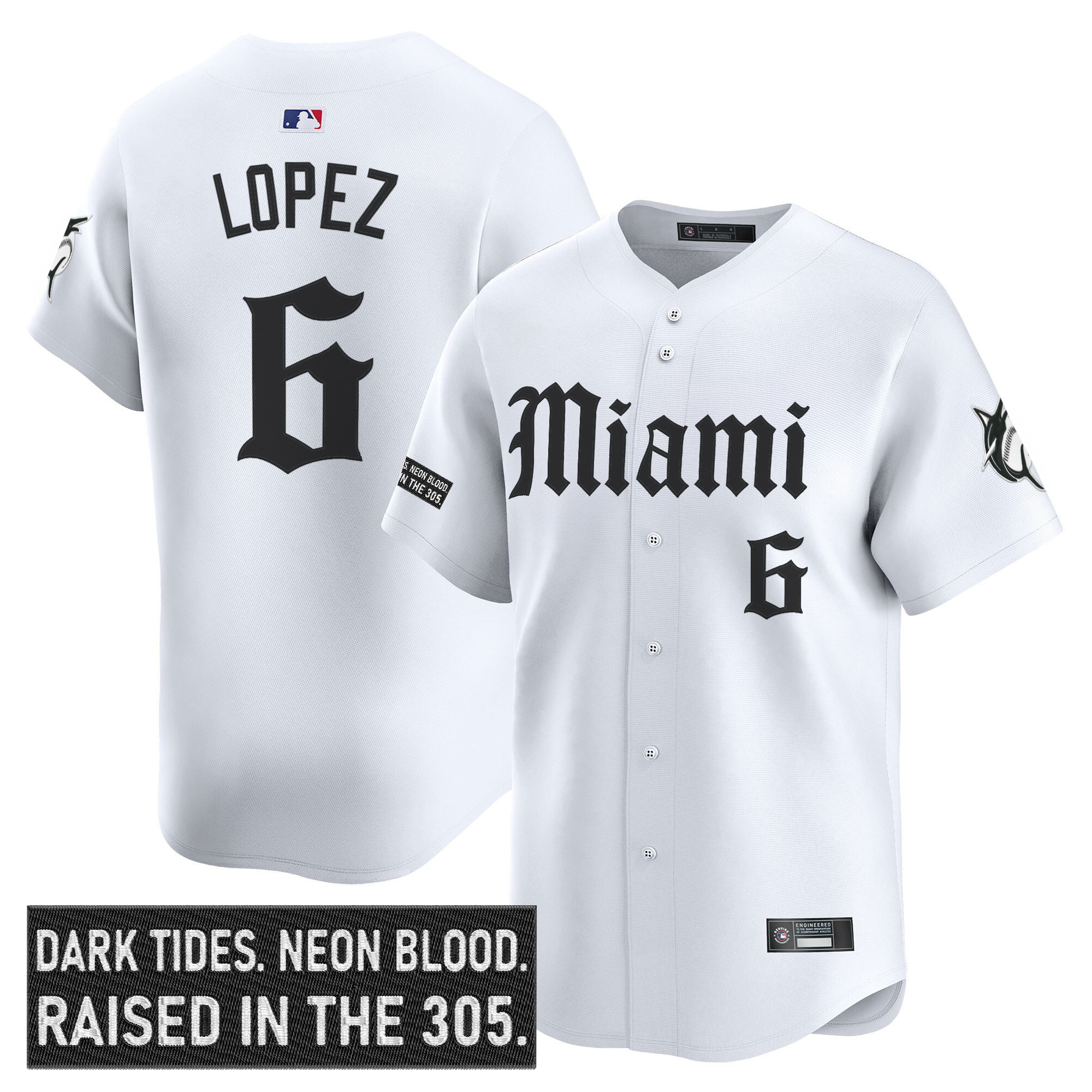Men's Miami Marlins 'Gothic Vice Edition' Vapor Premier Limited Jersey - All Stitched - Image 14