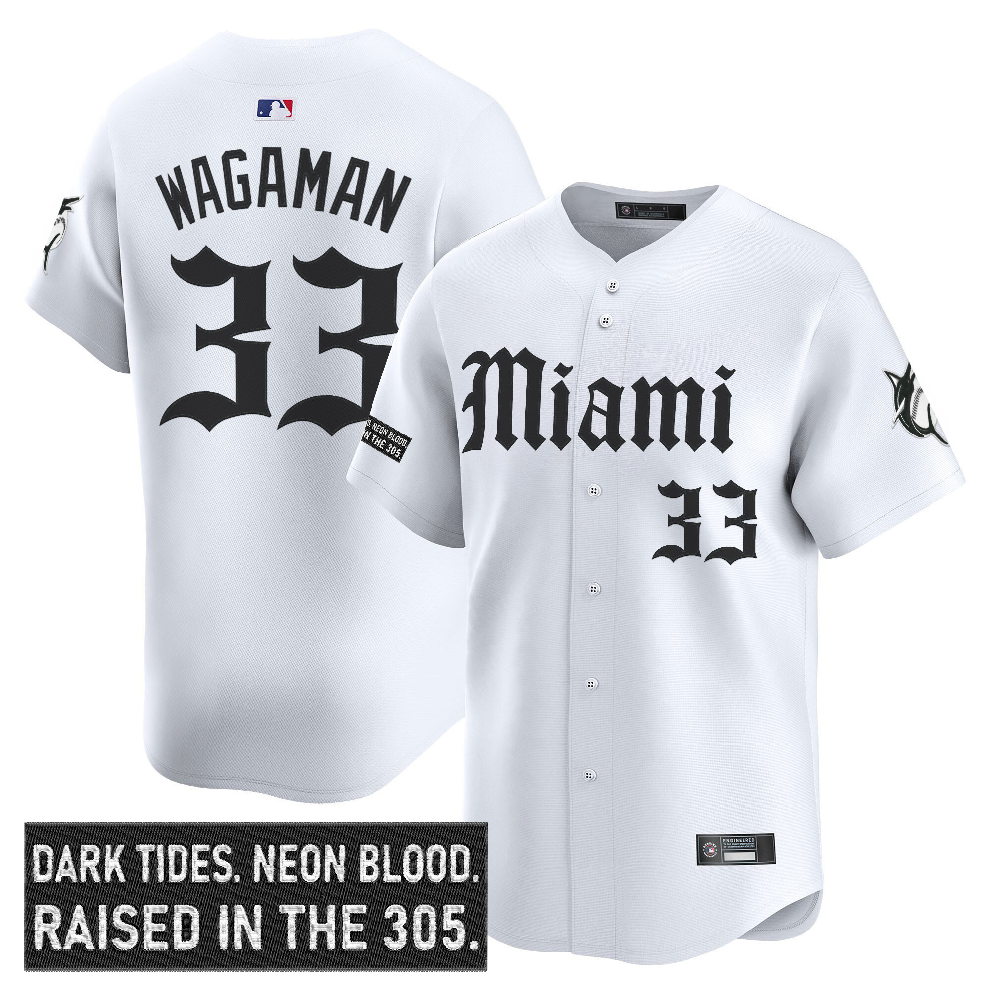 Men's Miami Marlins 'Gothic Vice Edition' Vapor Premier Limited Jersey - All Stitched - Image 13