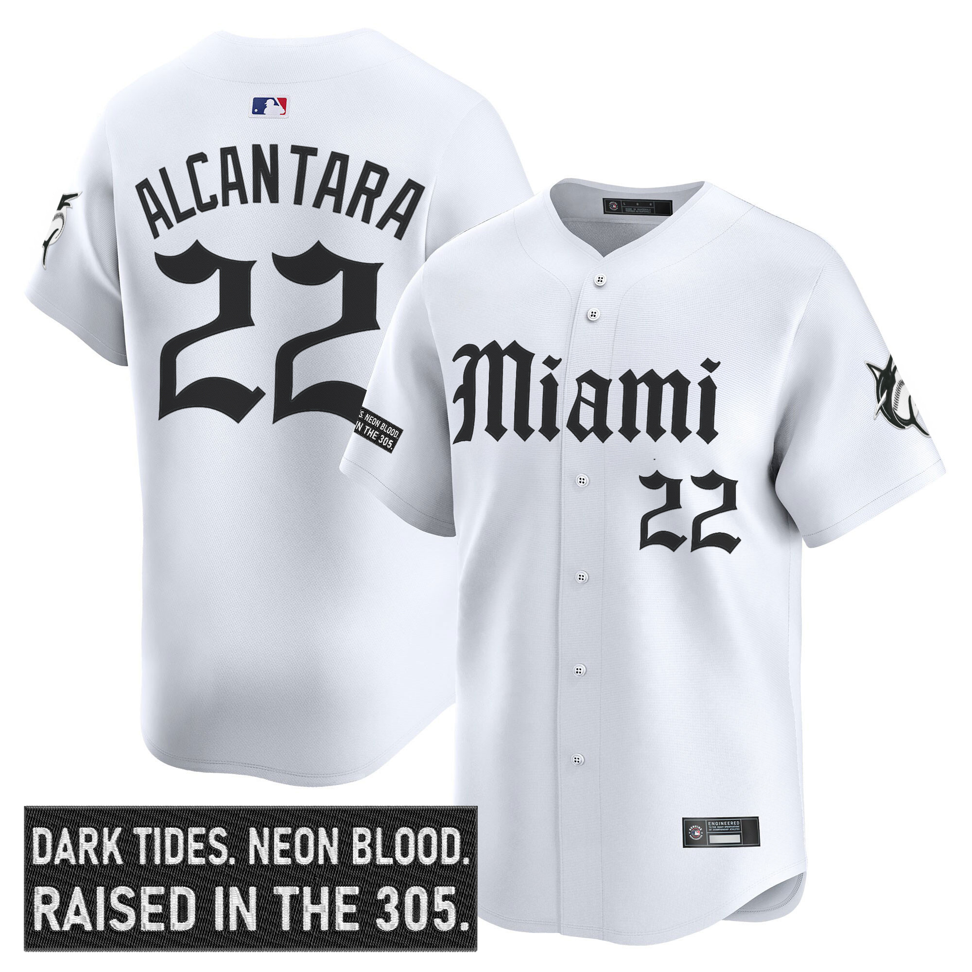Men's Miami Marlins 'Gothic Vice Edition' Vapor Premier Limited Jersey - All Stitched - Image 10