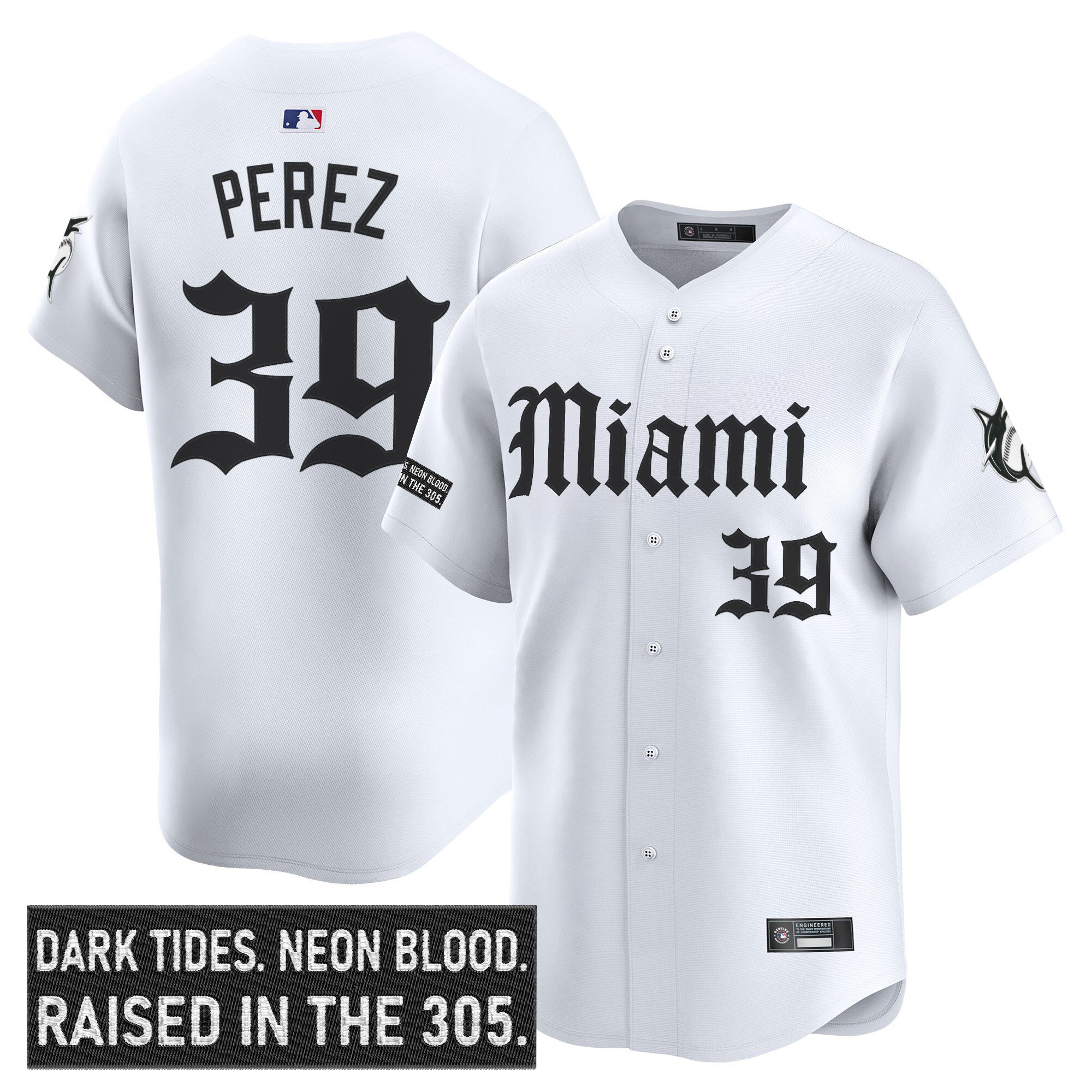 Men's Miami Marlins 'Gothic Vice Edition' Vapor Premier Limited Jersey - All Stitched - Image 12