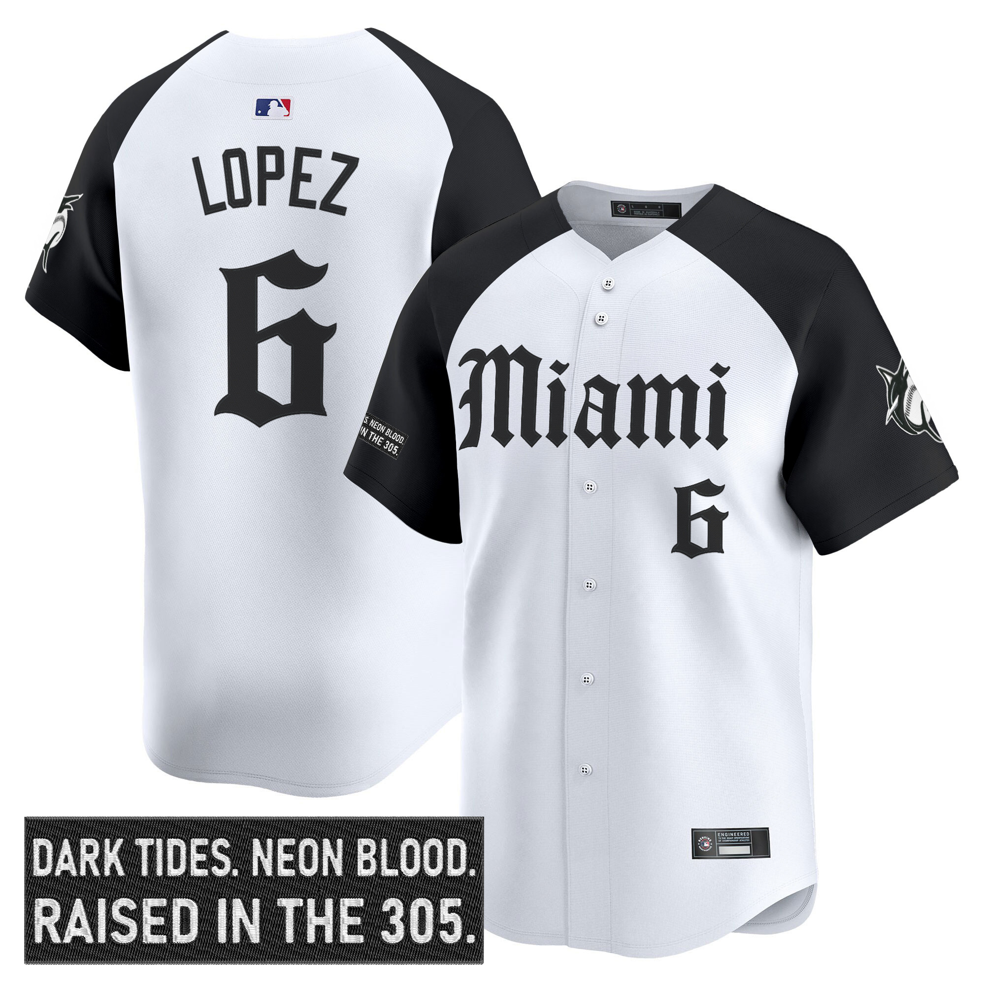 Men's Miami Marlins 'Gothic Vice Edition' Vapor Premier Limited Jersey - All Stitched - Image 22