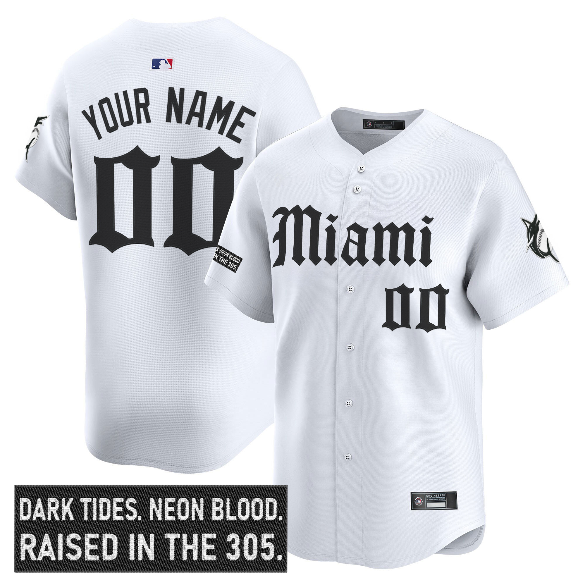 Miami Marlins 'Gothic Vice Edition' Vapor Premier Limited Custom Jersey - All Stitched - Image 2