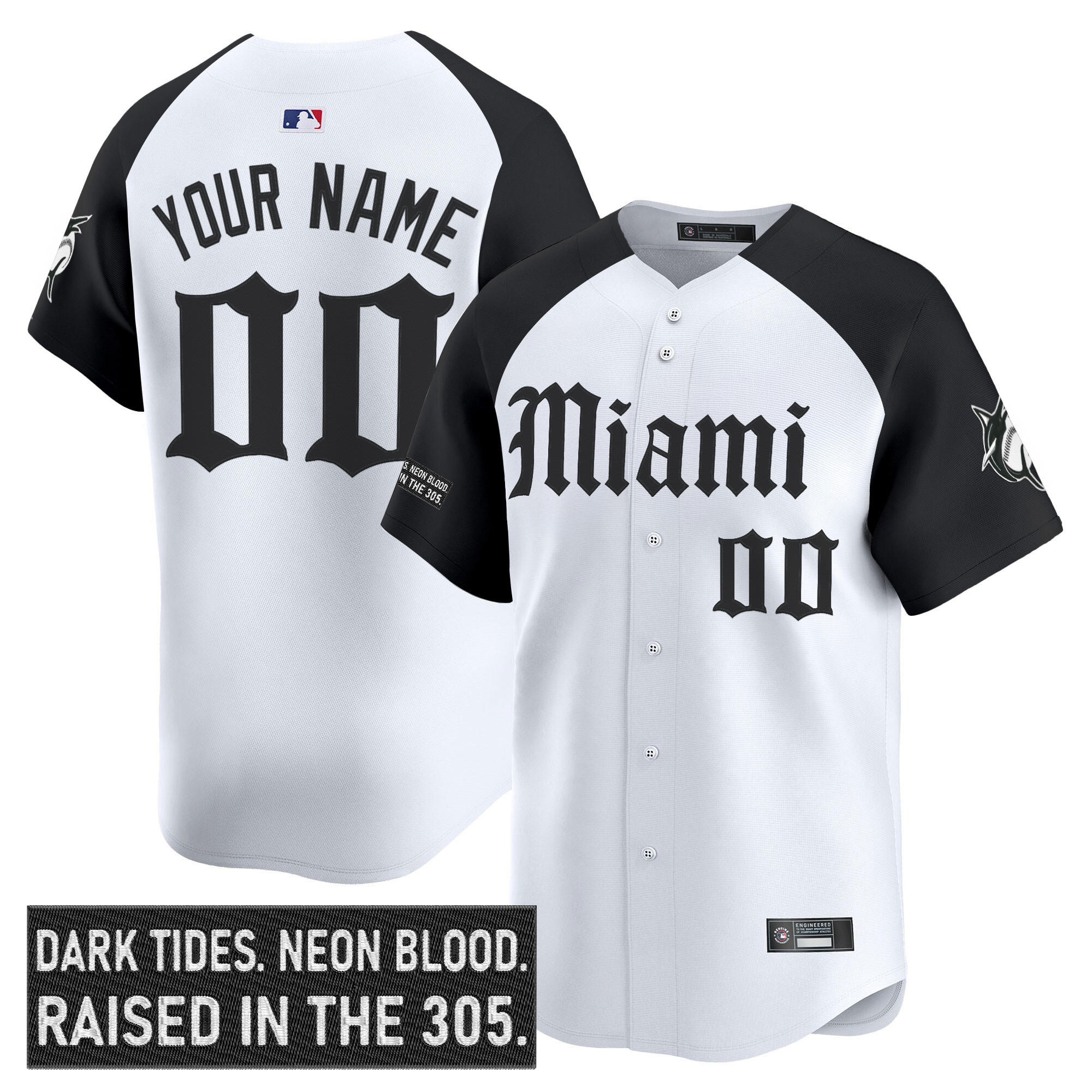 Miami Marlins 'Gothic Vice Edition' Vapor Premier Limited Custom Jersey - All Stitched - Image 3
