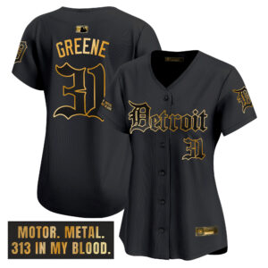 Women's Detroit Tigers 'Motor Gothic Edition' Gold Vapor Premier Limited Jersey - All Stitched