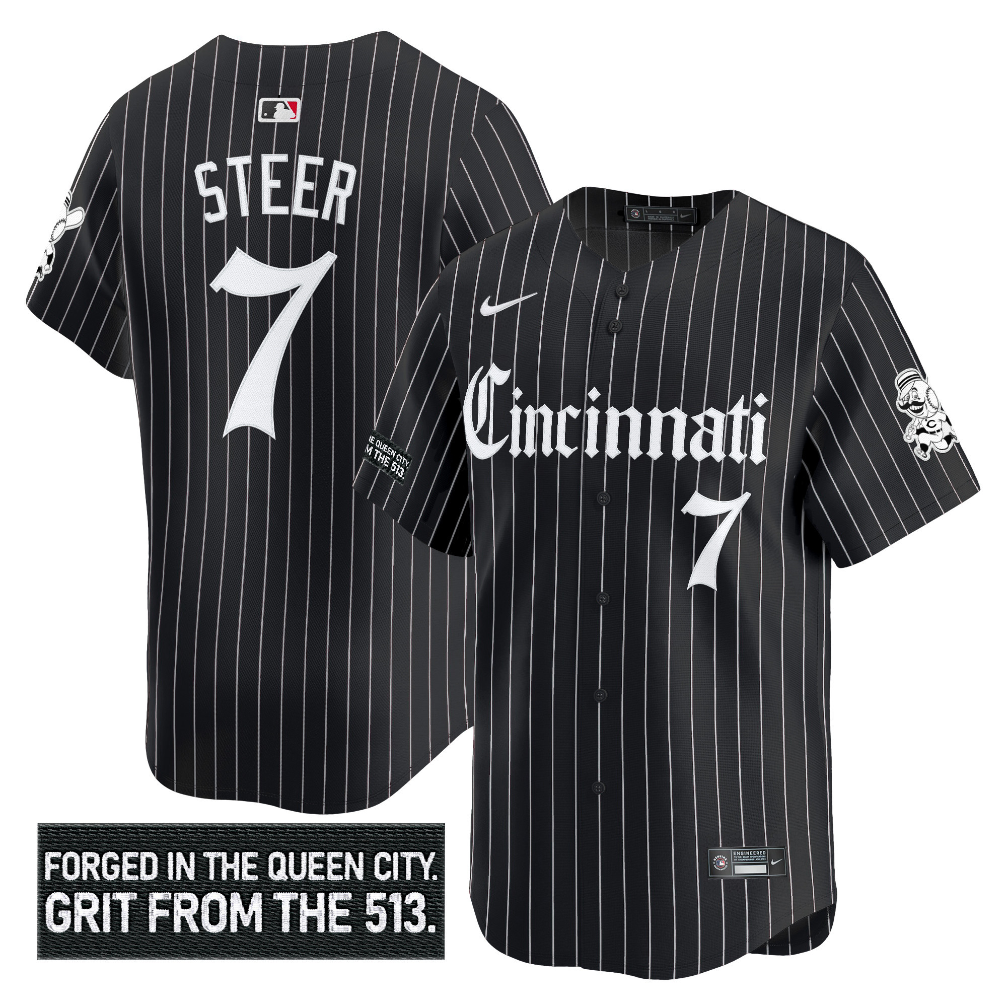 Men's Cincinnati Reds 'Gothic Queen City Edition' Vapor Premier Limited Jersey - All Stitched - Image 37