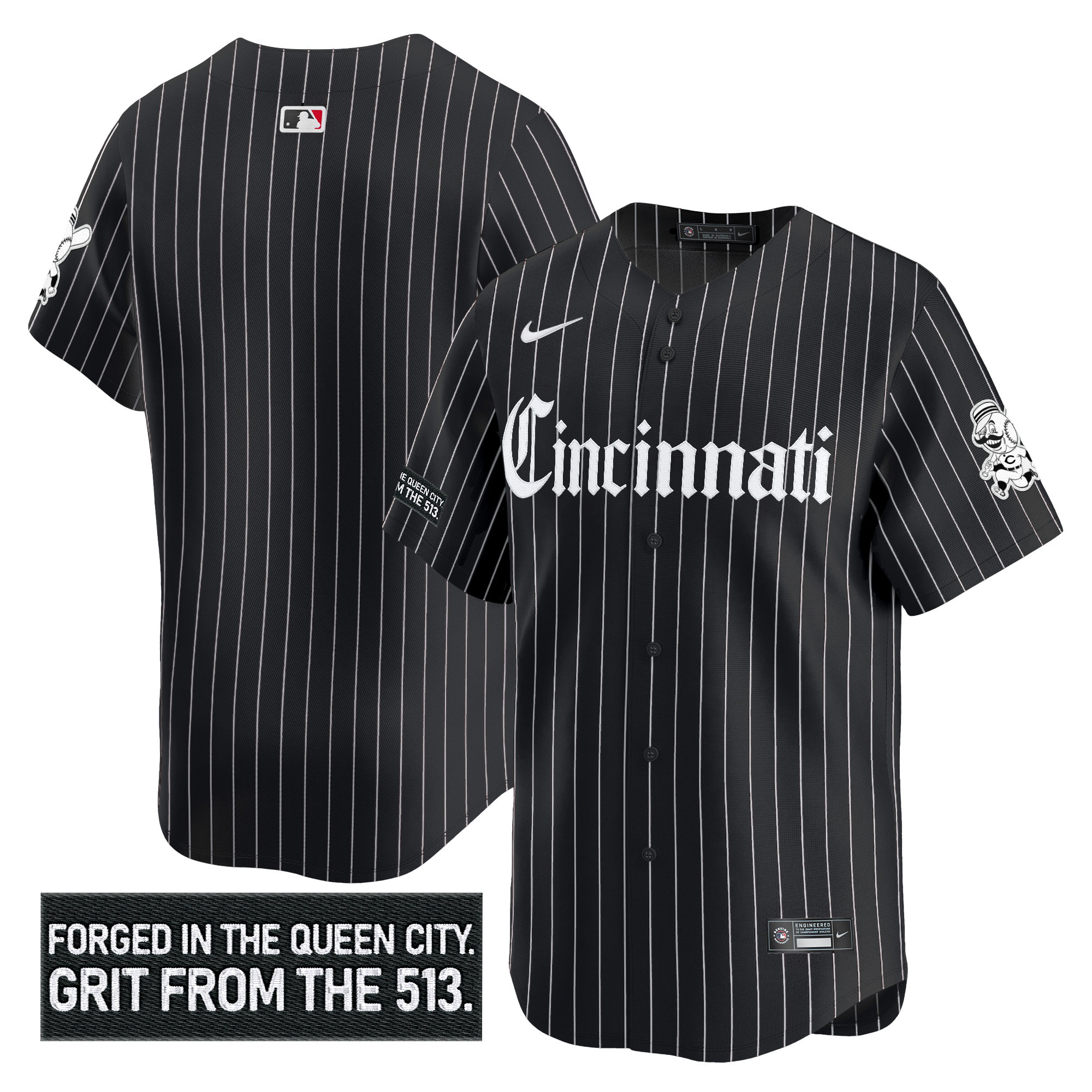 Men's Cincinnati Reds 'Gothic Queen City Edition' Vapor Premier Limited Jersey - All Stitched - Image 40