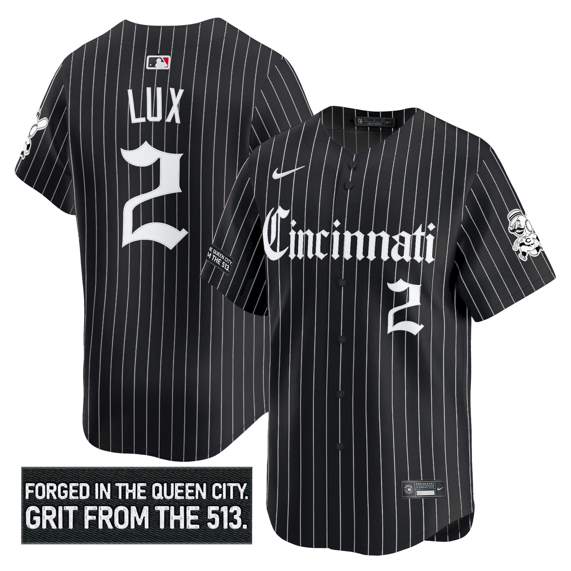 Men's Cincinnati Reds 'Gothic Queen City Edition' Vapor Premier Limited Jersey - All Stitched - Image 35