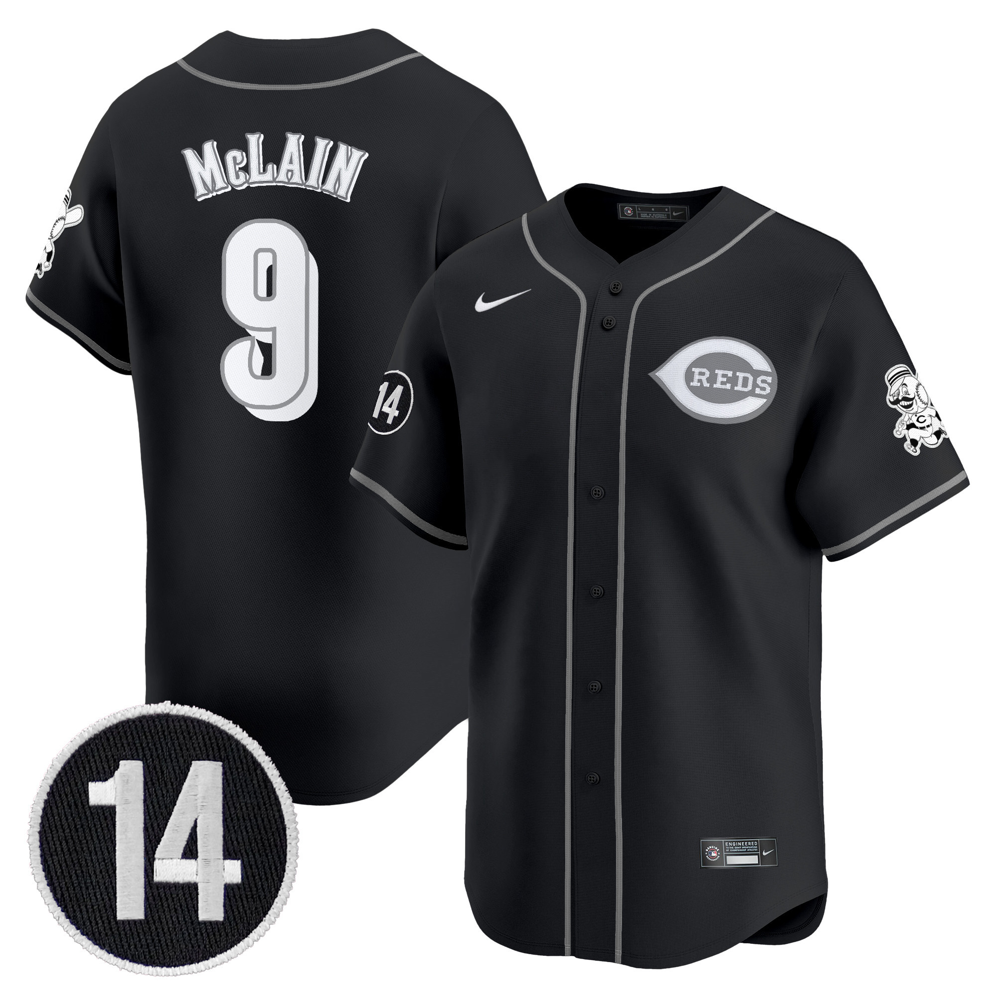 Cincinnati Reds 2025 Lights Out Vapor Premier Limited Jersey - Pete Rose Patch - All Stitched - Image 7