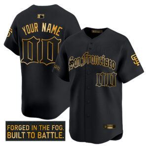 San Francisco Giants 'Gothic Fog Edition' Gold Vapor Premier Limited Custom Jersey - All Stitched