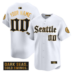 Seattle Mariners 'Deep Sea Gothic Edition' Gold Vapor Premier Limited Custom Jersey - All Stitched