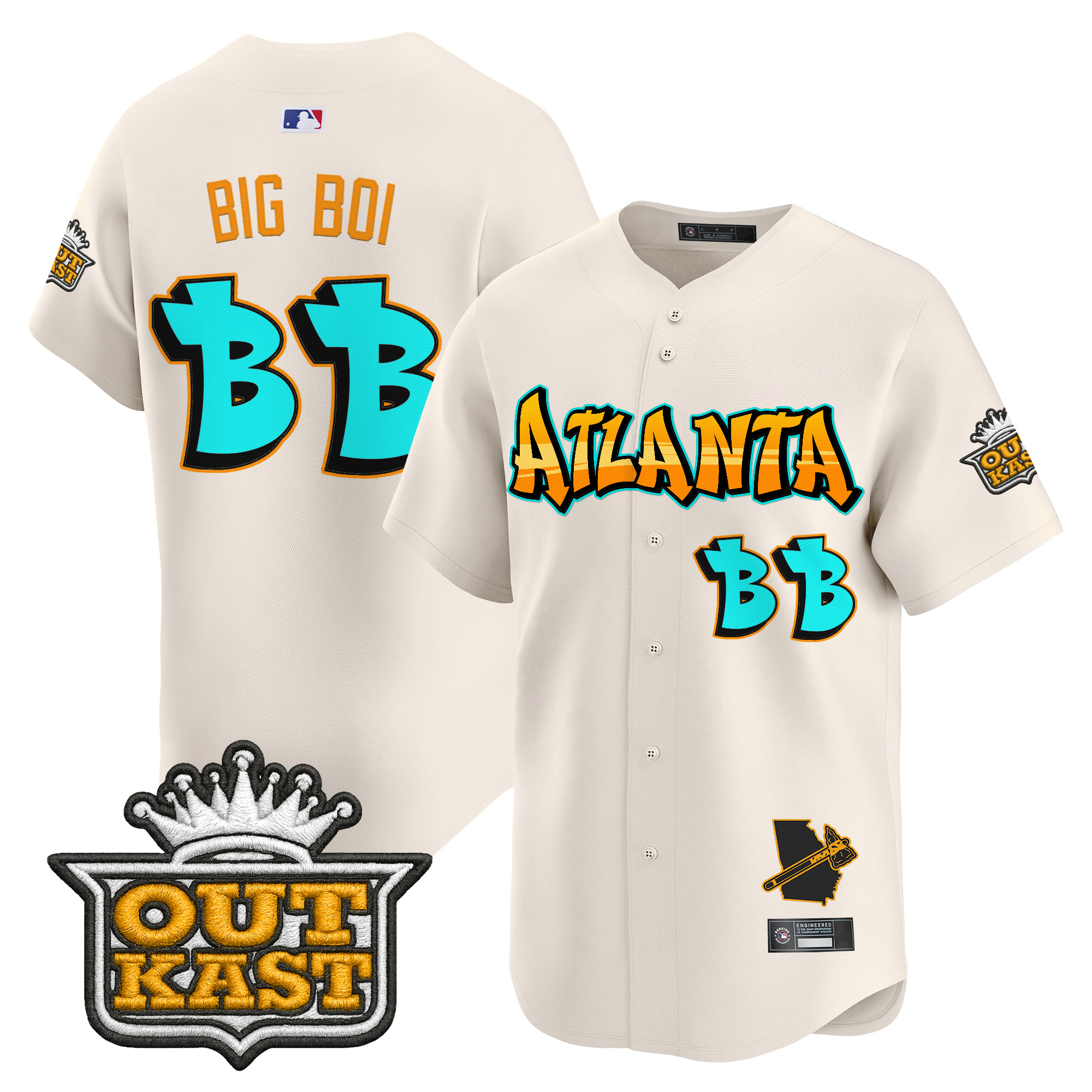 Men's Atlanta Braves 'Graffiti A-Town Edition' Vapor Premier Limited Jersey - All Stitched - Image 19