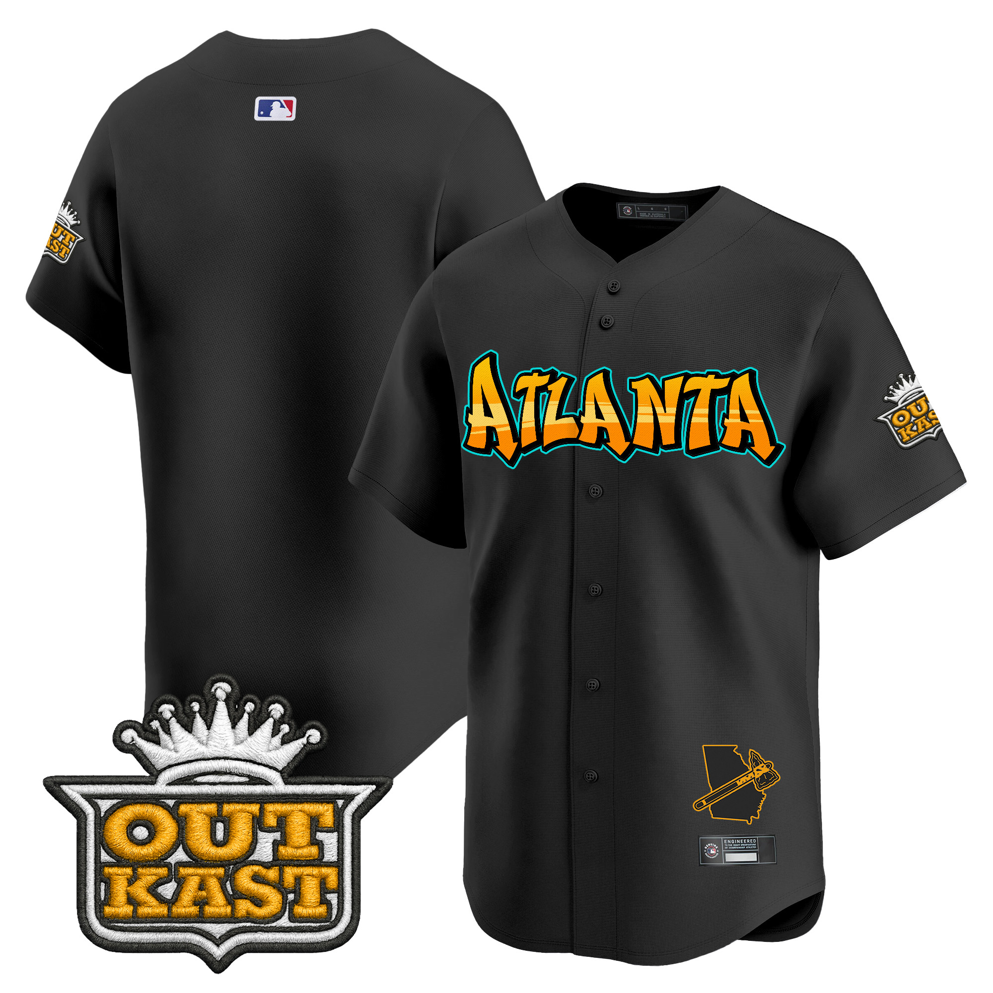 Men's Atlanta Braves 'Graffiti A-Town Edition' Vapor Premier Limited Jersey - All Stitched - Image 11