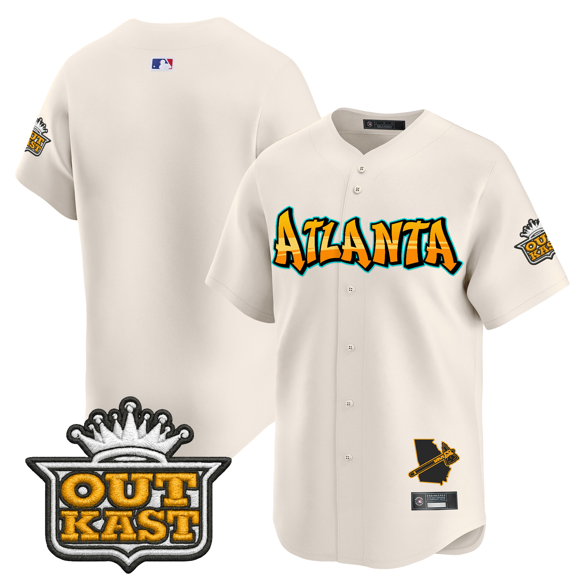 Men's Atlanta Braves 'Graffiti A-Town Edition' Vapor Premier Limited Jersey - All Stitched - Image 22
