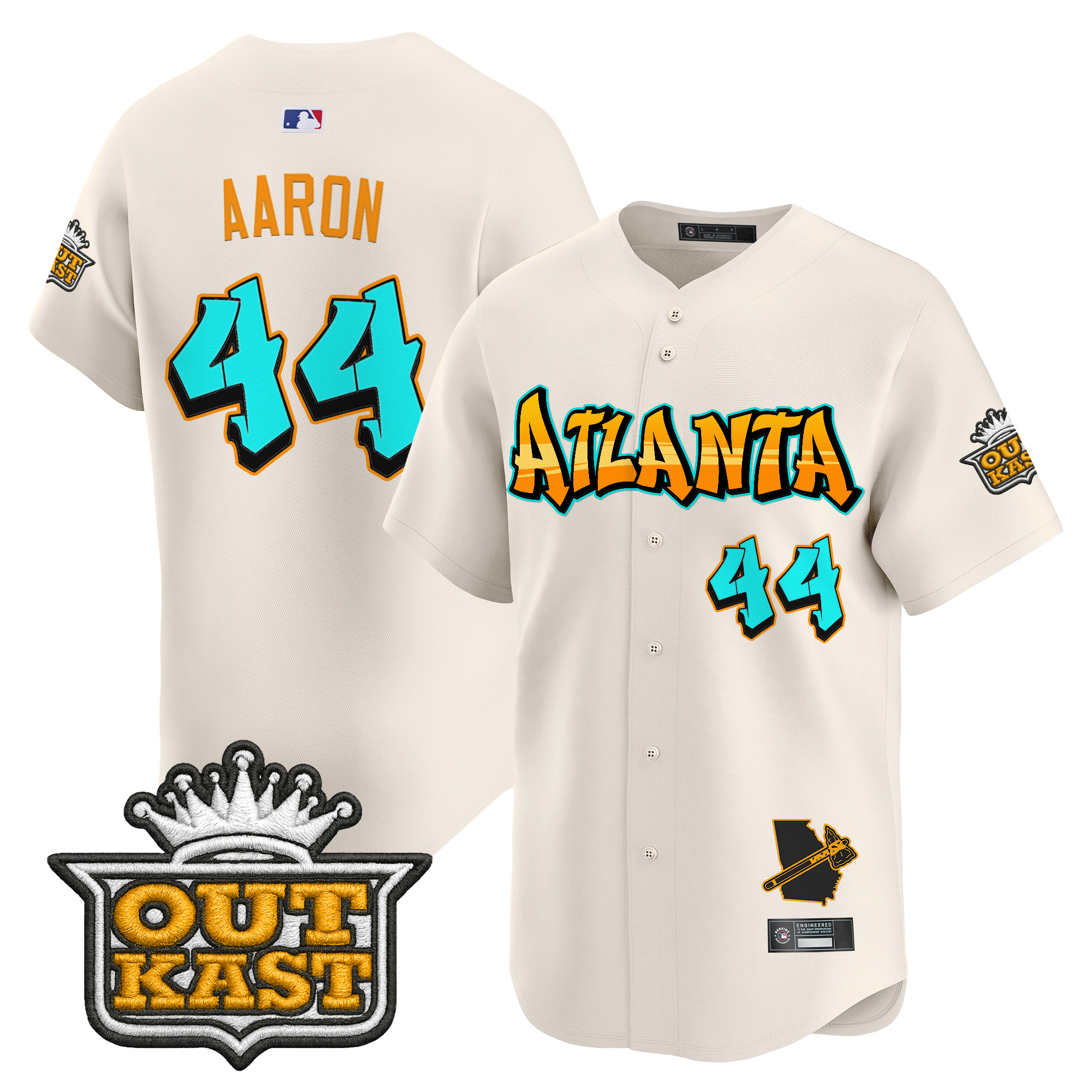 Men's Atlanta Braves 'Graffiti A-Town Edition' Vapor Premier Limited Jersey - All Stitched - Image 20