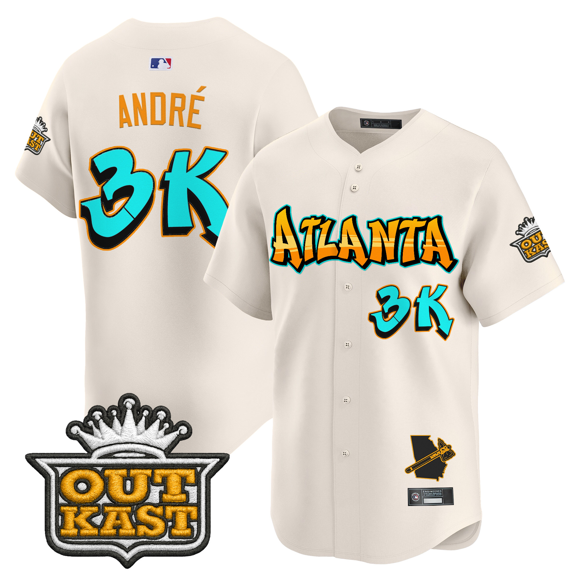 Men's Atlanta Braves 'Graffiti A-Town Edition' Vapor Premier Limited Jersey - All Stitched - Image 15