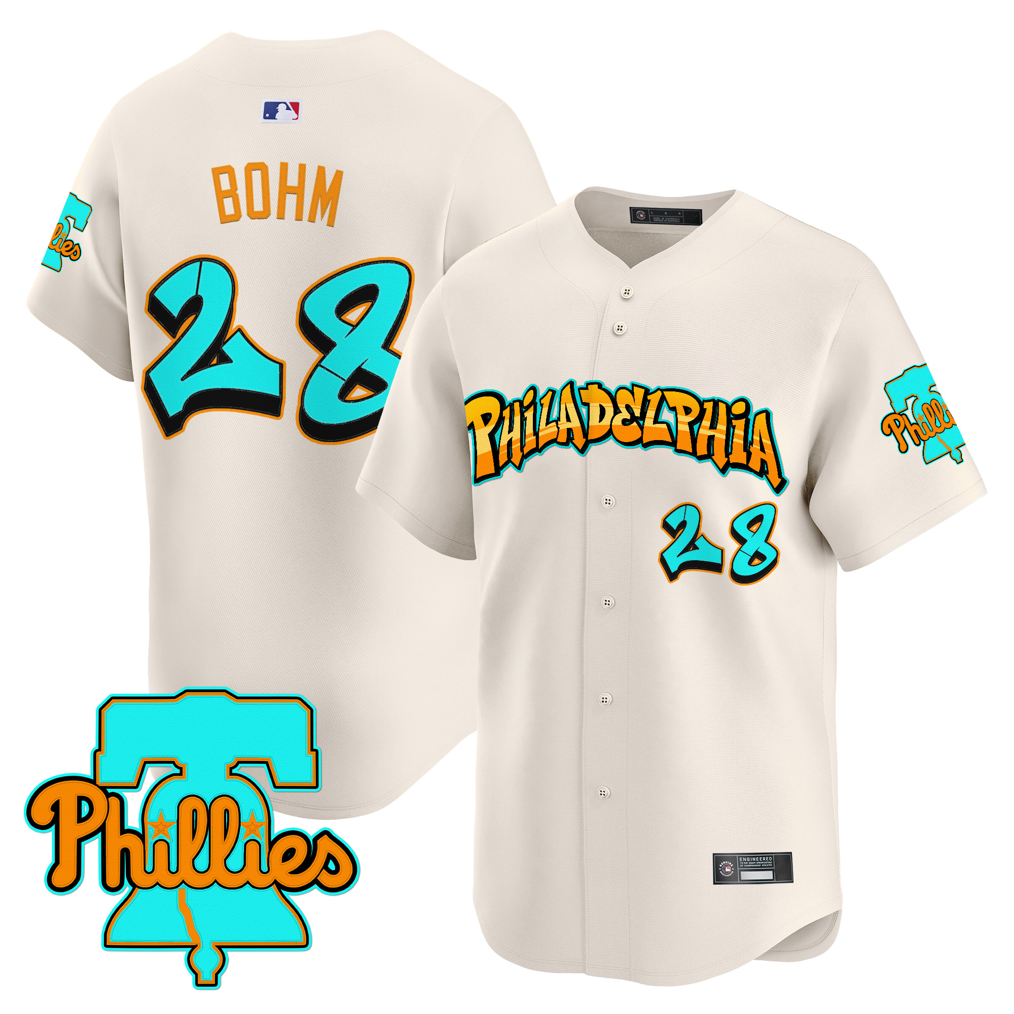 Men's Philadelphia Phillies 'Graffiti Broad Street Edition' Vapor Premier Limited Jersey - All Stitched - Image 3