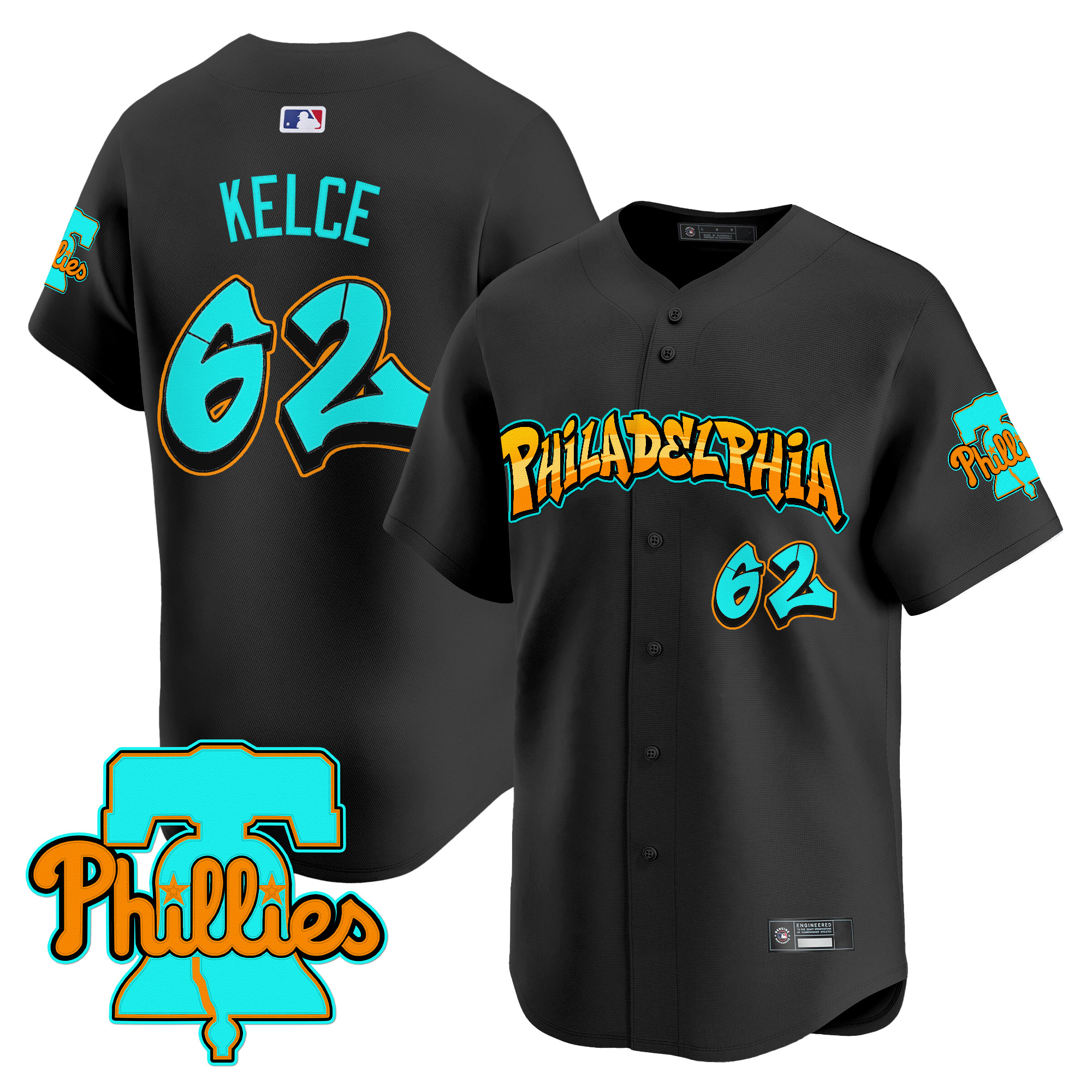 Men's Philadelphia Phillies 'Graffiti Broad Street Edition' Vapor Premier Limited Jersey - All Stitched - Image 17