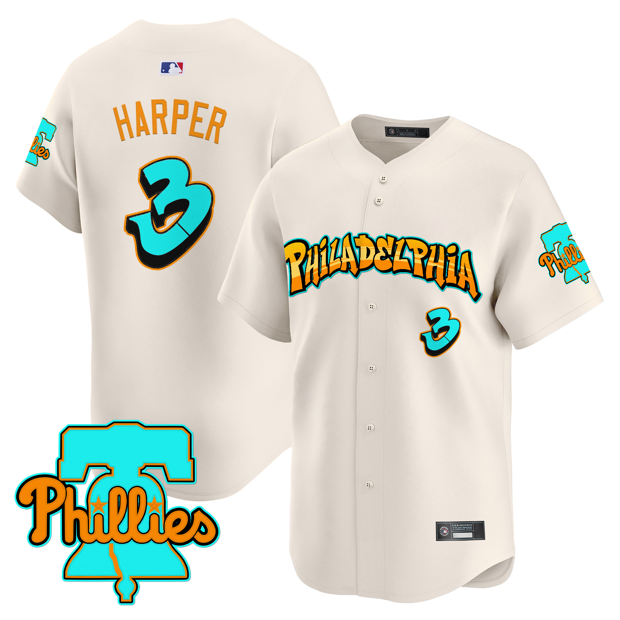 Men's Philadelphia Phillies 'Graffiti Broad Street Edition' Vapor Premier Limited Jersey - All Stitched