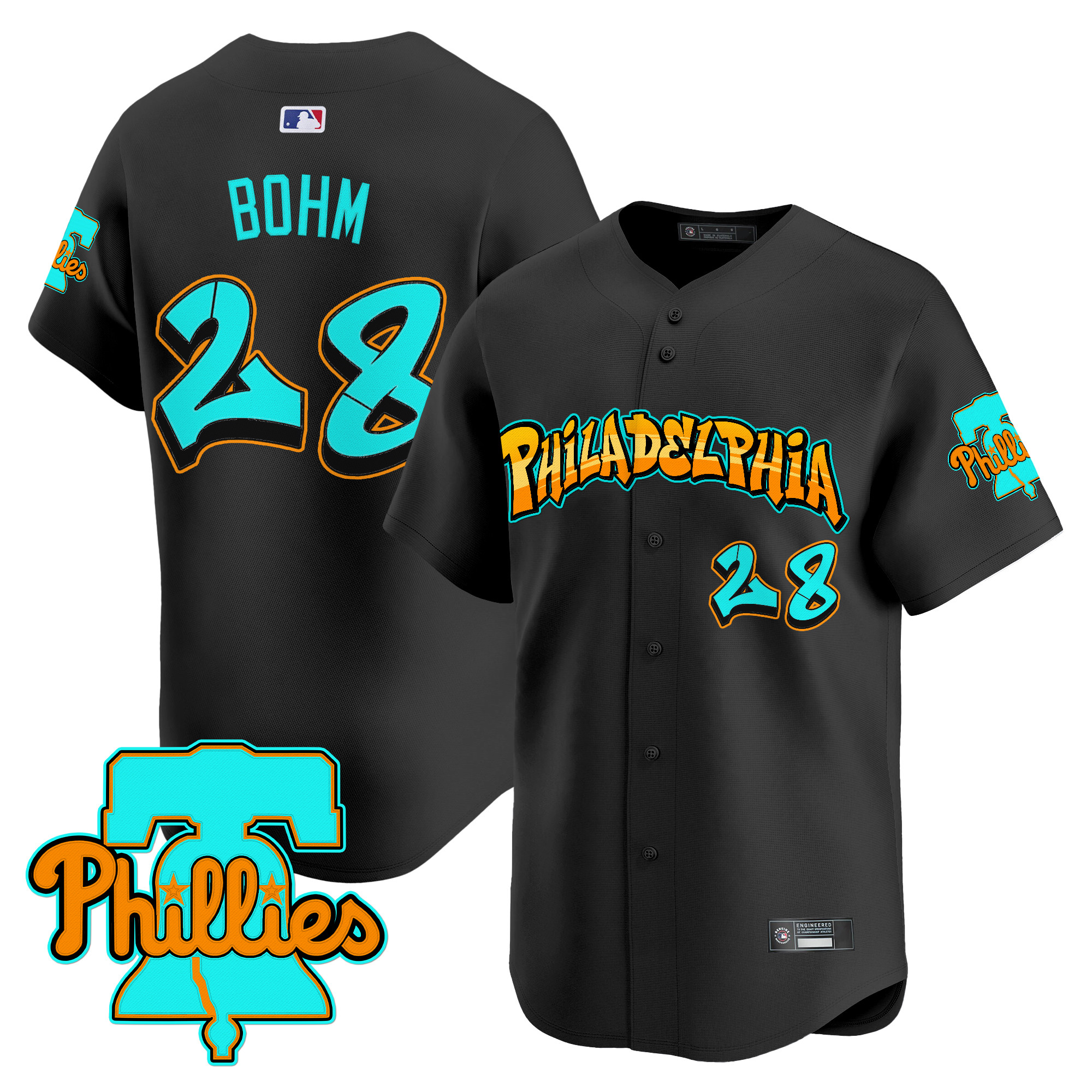 Men's Philadelphia Phillies 'Graffiti Broad Street Edition' Vapor Premier Limited Jersey - All Stitched - Image 13