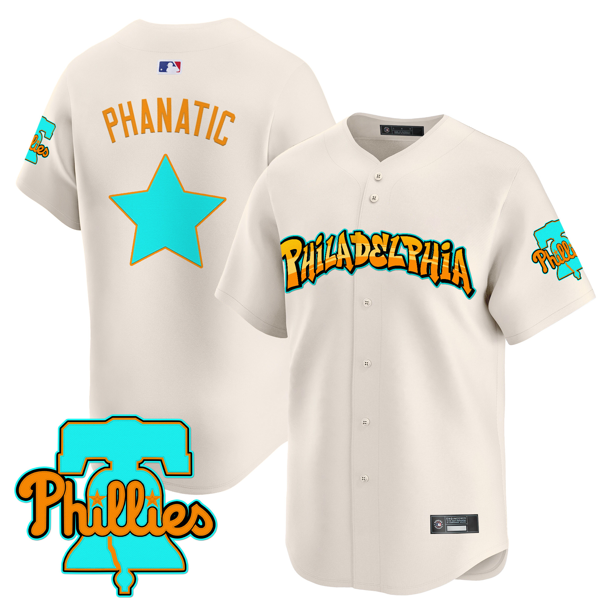 Men's Philadelphia Phillies 'Graffiti Broad Street Edition' Vapor Premier Limited Jersey - All Stitched - Image 9