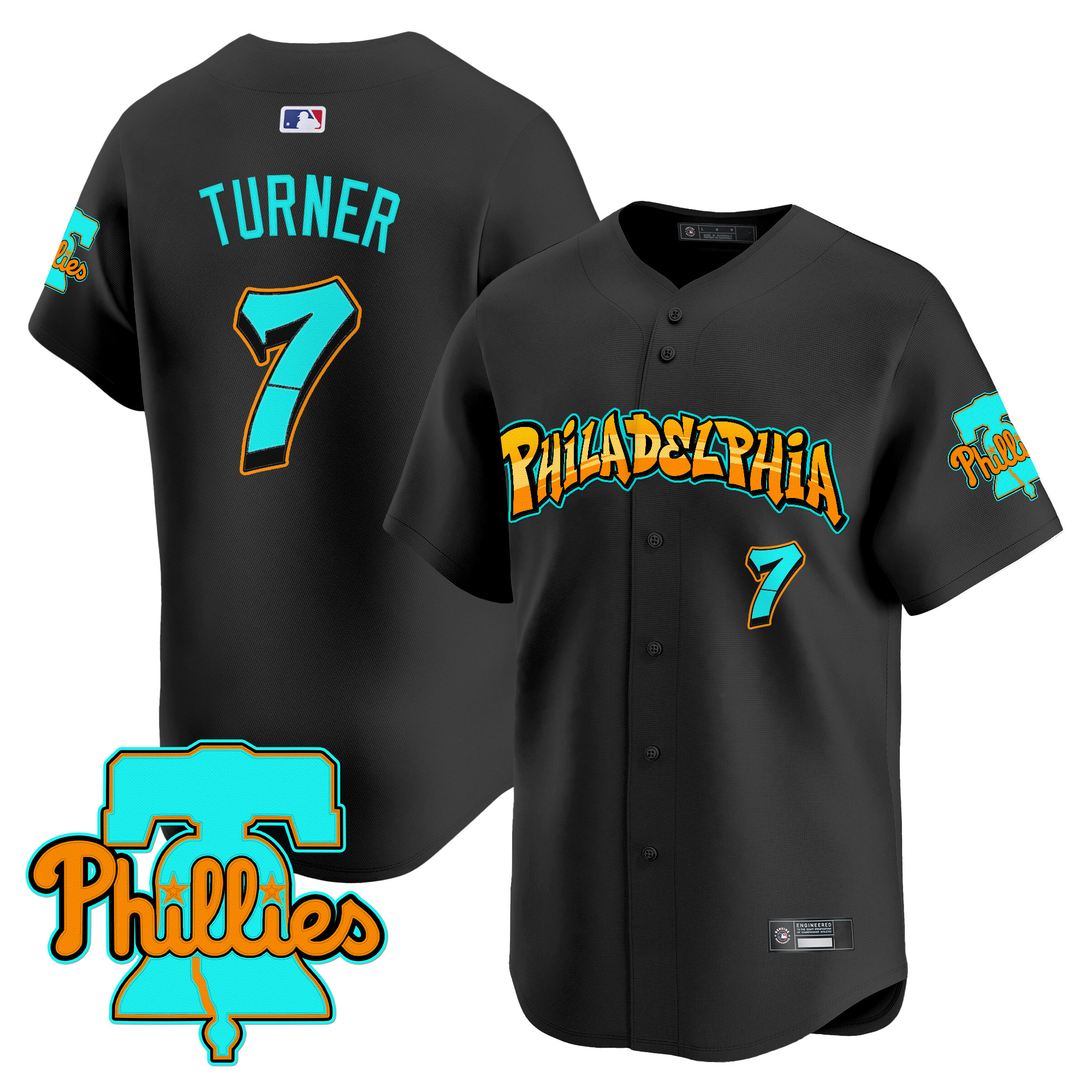 Men's Philadelphia Phillies 'Graffiti Broad Street Edition' Vapor Premier Limited Jersey - All Stitched - Image 14