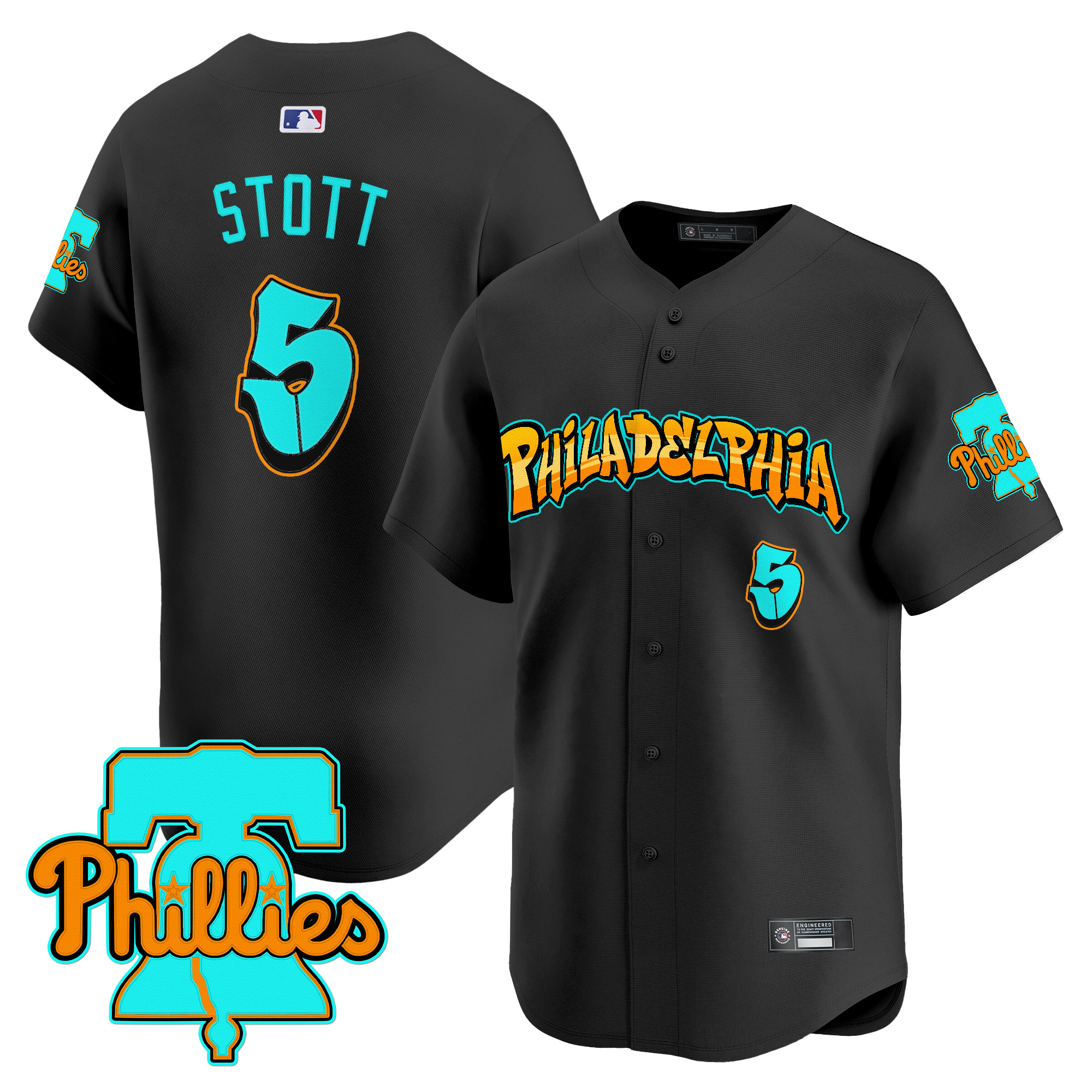 Men's Philadelphia Phillies 'Graffiti Broad Street Edition' Vapor Premier Limited Jersey - All Stitched - Image 15