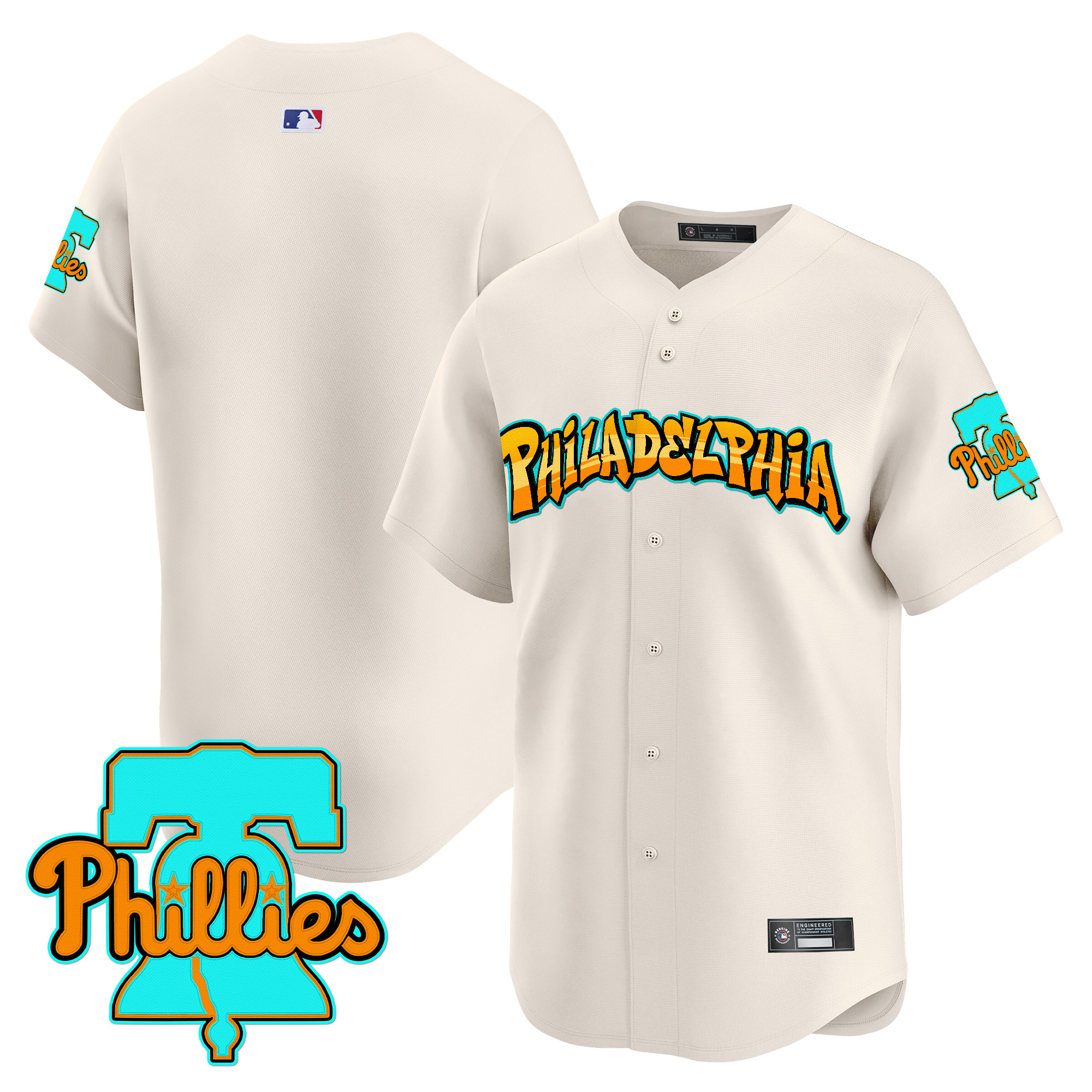 Men's Philadelphia Phillies 'Graffiti Broad Street Edition' Vapor Premier Limited Jersey - All Stitched - Image 10