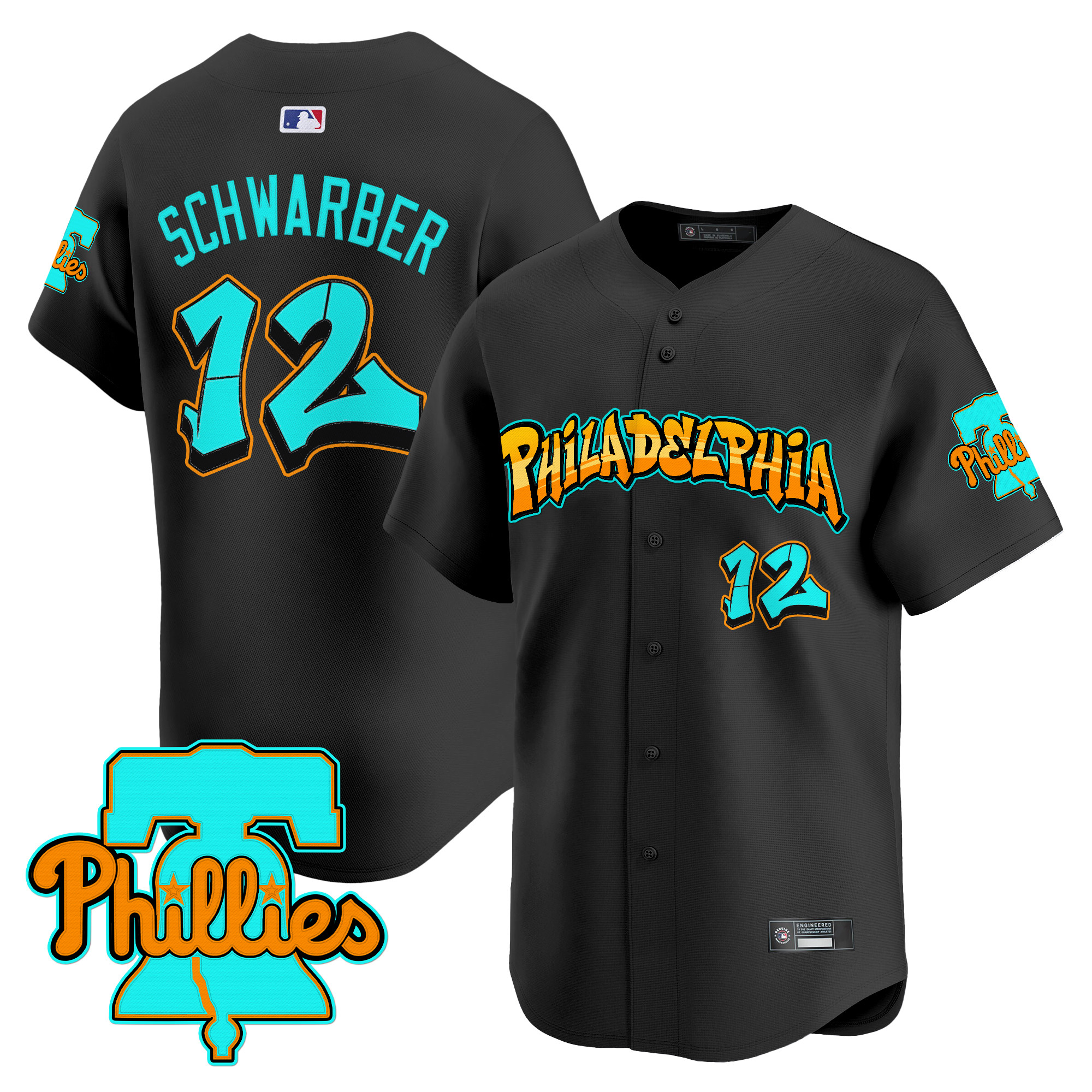 Men's Philadelphia Phillies 'Graffiti Broad Street Edition' Vapor Premier Limited Jersey - All Stitched - Image 18