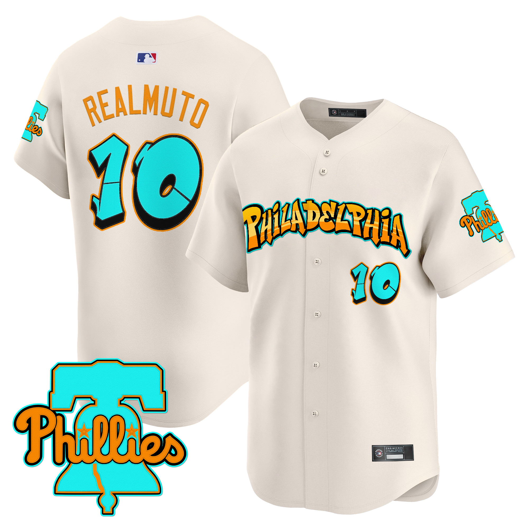 Men's Philadelphia Phillies 'Graffiti Broad Street Edition' Vapor Premier Limited Jersey - All Stitched - Image 6