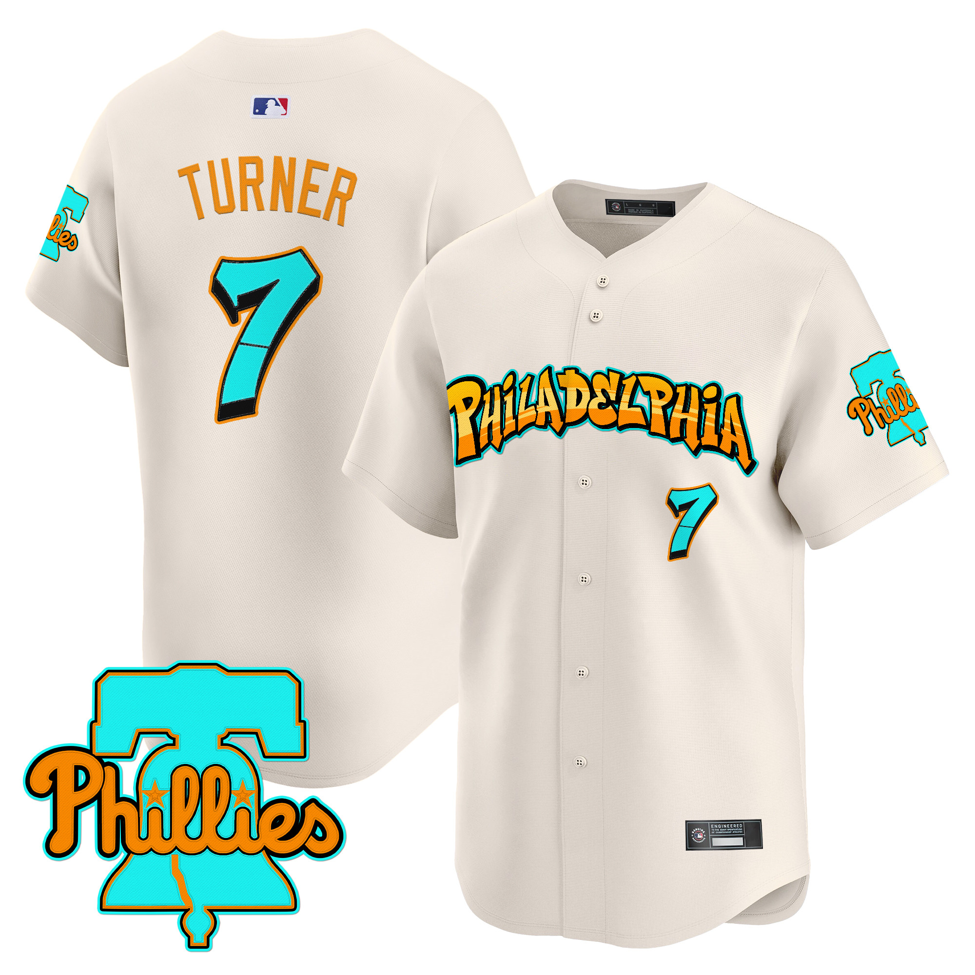 Men's Philadelphia Phillies 'Graffiti Broad Street Edition' Vapor Premier Limited Jersey - All Stitched - Image 4