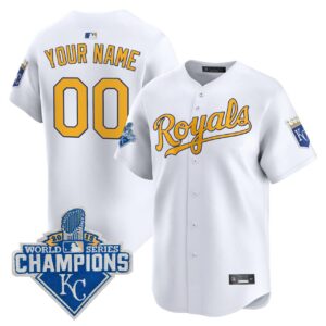Kansas City Royals World Series Patch White Vapor Premier Limited Custom Jersey - All Stitched
